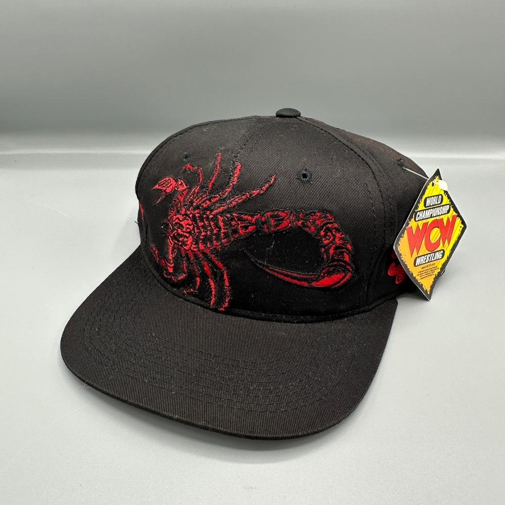 VTG WCW Sting Wolfpac nWo Snapback Hat Racing Champions Black Red Scorpion NEW‎